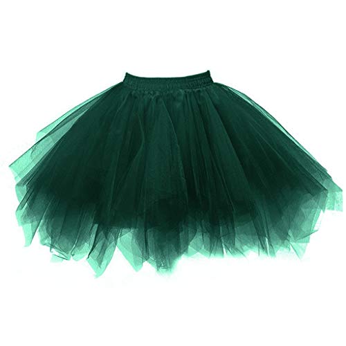 YEBIRAL Tutu Damenrock 50er Vintage Tüllrock Kurz Ballet Tanzkleid Petticoat Pettiskirt Unterrock Fasching Cosplay Rock Karneva (Y- D, One Size) von YEBIRAL