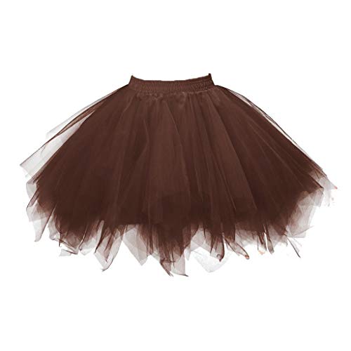 YEBIRAL Tutu Damenrock 50er Vintage Tüllrock Kurz Ballet Tanzkleid Petticoat Pettiskirt Unterrock Fasching Cosplay Rock Karneva (Y- E, One Size) von YEBIRAL