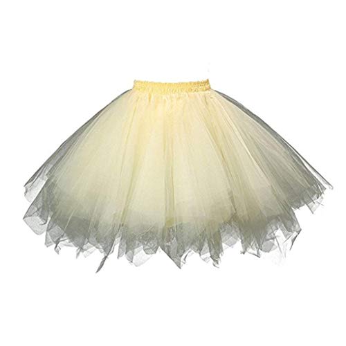 YEBIRAL Tutu Damenrock 50er Vintage Tüllrock Kurz Ballet Tanzkleid Petticoat Pettiskirt Unterrock Fasching Cosplay Rock Karneva (Y- G, One Size) von YEBIRAL