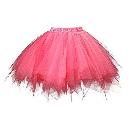 YEBIRAL Tutu Damenrock 50er Vintage Tüllrock Kurz Ballet Tanzkleid Petticoat Pettiskirt Unterrock Fasching Cosplay Rock Karneva (Y- M, One Size) von YEBIRAL