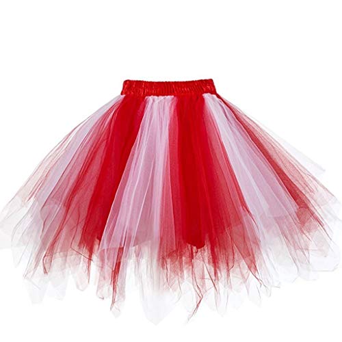 YEBIRAL Tutu Damenrock 50er Vintage Tüllrock Kurz Ballet Tanzkleid Petticoat Pettiskirt Unterrock Fasching Cosplay Rock Karneva (Z- J Mehrfarbig, One Size) von YEBIRAL