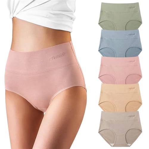 YEBIRAL Unterhosen Damen Baumwolle Hipster Unterwäsche Frauen 1er Wochenbett Menstruationsunterwäsche Seamless Slips Bauch Weg Panties Periodenunterwäsche Schöne Hoher Bund Hipsters für Damen von YEBIRAL