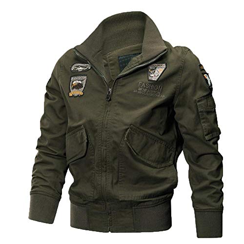 YEBIRAL Winterjacke Herren Cargo Jacke Militär US Feldjacke Bomberjacke Stehkragen Britannia Version Übergangsjacke von YEBIRAL