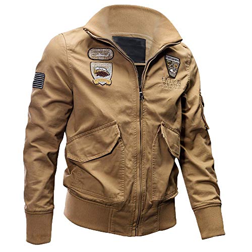 YEBIRAL Winterjacke Herren Cargo Jacke Militär US Feldjacke Bomberjacke Stehkragen Britannia Version Übergangsjacke von YEBIRAL