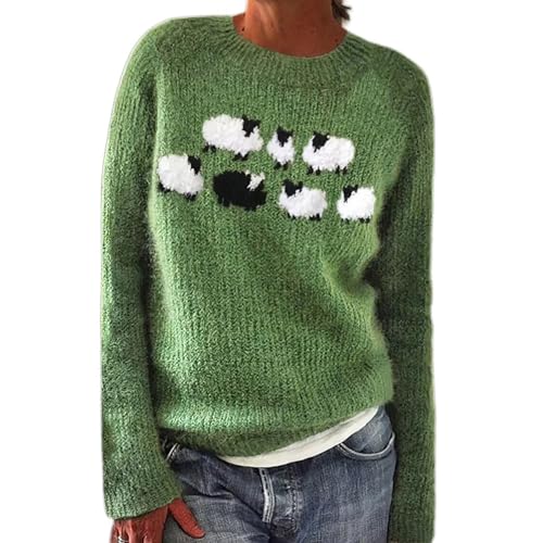 YEBIRAL Winterpullover Damen Norweger Pullover Damen Original Weihnachten Pullover Winter Kaschmir Pullis Langarm Oberteile Elegant Rundhals Casual Warm Winterpullover Strickpullover Jumpers von YEBIRAL