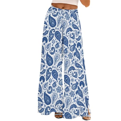 YEBIRAL blitzangebote des Tages Heute befristet Leinenhose Damen Leicht Sommer Casual Hose Leinen Hosen Weites Bein Palazzo Freizeithose Einfarbig Hohe Taille Sommerhose Outlet Angebote Must Have von YEBIRAL
