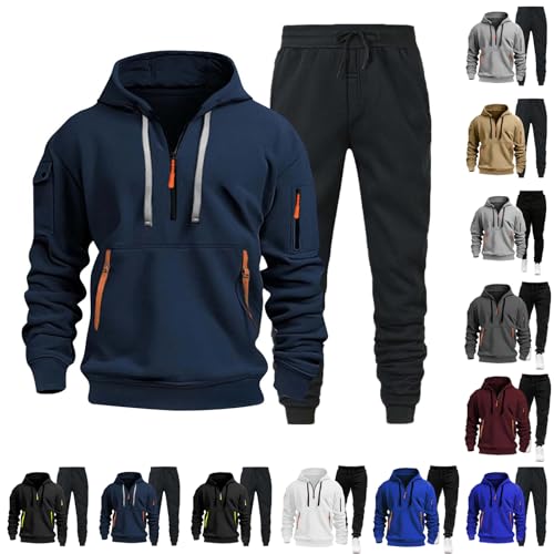 YEBIRAL trainingsanzug fussball Herren Trainingsanzug Set Jogginganzug Herren warm gefüttert Sportanzug Männer Jogging Anzug Sweatshirt Hose Gym jogginganzug baumwolle angel anzug von YEBIRAL