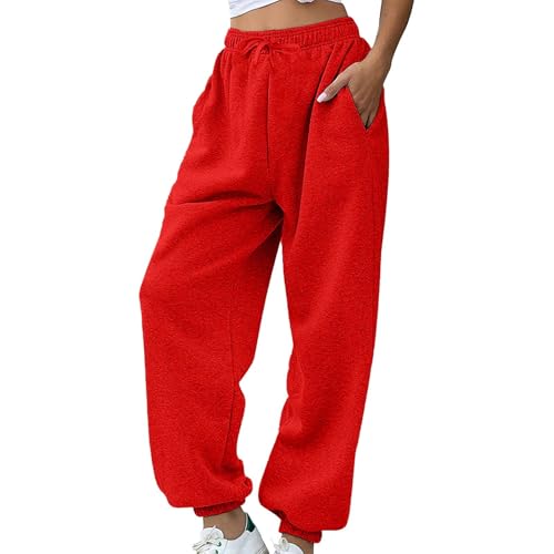angebote des tages heute deal jogginghose damen lang Sporthose Damen Lang High Waist Sporthose Weites Bein Sweatpants Mit Elastischem Bund Yogahose Trainingshose Fitness Sweathose freizeithosen damen von YEBIRAL