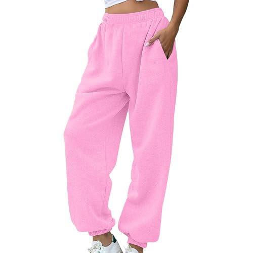 blitzangebote des tages jogginghosen damen Sporthose Damen Lang High Waist Sporthose Weites Bein Sweatpants Mit Elastischem Bund Yogahose Trainingshose Fitness Sweathose jogginghose große größen damen von YEBIRAL