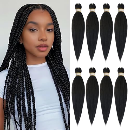 Yebo Pre gestreckt Flechten Haar 20Inch 8Packs Easy Braids Erweiterungen Haar weich Yaki Textur synthetisches Haar für Flechten Kaneklon Zöpfe Haarverlängerungen für Frauen Yebo Pre gestreckt Flechten Haar 20Inch 8Packs Easy Braids Erweiterungen Haar weich Yaki Textur synthetisches Haar für Flechten Kaneklon Zöpfe Haarverlängerungen für Frauen von YEBO