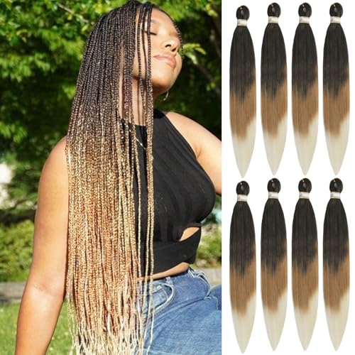 Yebo Pre gestreckt Flechten Haar 30inch 8Packs Easy Braiding Haar weich Yaki Textur synthetische Zöpfe Extensions Haar für Frauen von YEBO