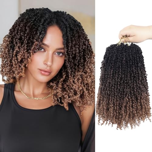 Yebo Yanky Twist Häkelhaar, 25,4 cm, 240 Strähnen, vorgeschlungene Mini-Spiralbindungen, schwarze synthetische Zöpfe, Haarverlängerung für schwarze Frauen (1B/4/30) von YEBO