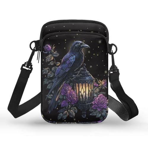YECARYPOD Handytasche, Geldbörse, Umhängetasche, leicht, geräumige Taschen, Smartphone, Sportarmband, Crow Floral, Einheitsgröße YECARYPOD Handytasche, Geldbörse, Umhängetasche, leicht, geräumige Taschen, Smartphone, Sportarmband, Crow Floral, Einheitsgröße von YECARYPOD