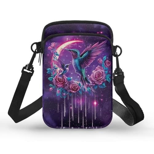 YECARYPOD Kleine Umhängetasche für Damen, Handytasche, Geldbörse, niedliche Umhängetasche, Kolibrier-Blumen, Einheitsgröße YECARYPOD Kleine Umhängetasche für Damen, Handytasche, Geldbörse, niedliche Umhängetasche, Kolibrier-Blumen, Einheitsgröße von YECARYPOD