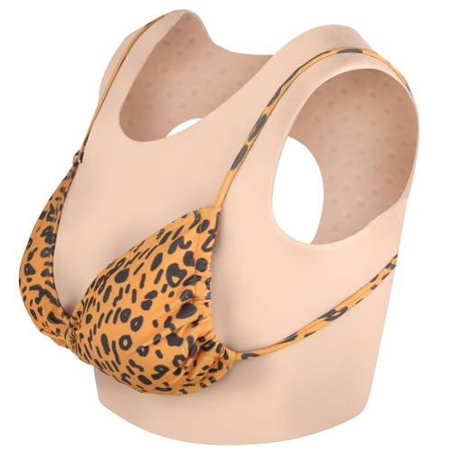 YEEFAIRY Silikonbrüste Silikon Crossdresser Brust Formen Weste Realistisch Prothese Künstliche Brustplatte Tank Top für Transgender Cosplay MTF Transvestite Drag (AA Cup mit Baumwollfüller - Hell) von YEEFAIRY