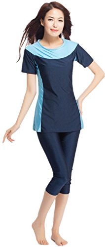 YEESAM Bescheiden Bademode Frauen Surfing Suit Muslim Hindu Jüdisch Shorts Badeanzug Sonnenschutzmittel (Asien XS - Höhe: 140-150cm) von YEESAM