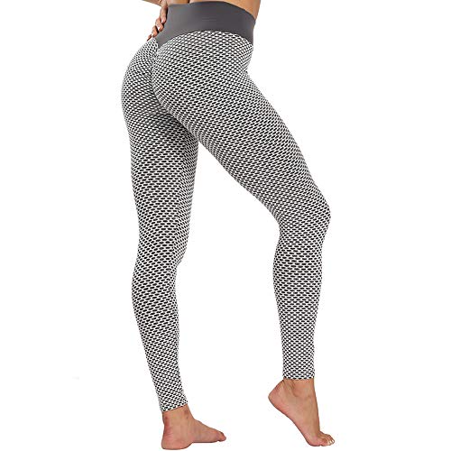 Podanic Sexy Pull-Up Leggins Hohe Taille Jogginghose, Honeycomb Geraffte Leggins, Lauf Tights, Anti-Cellulite Kompressionshose Damen Yogahose Sports Leggings, Lange Leggings mit Bauchkontrolle von Podanic