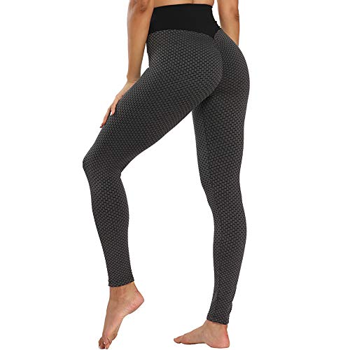 Podanic Sexy Pull-Up Leggins Hohe Taille Jogginghose, Honeycomb Geraffte Leggins, Lauf Tights, Anti-Cellulite Kompressionshose Damen Yogahose Sports Leggings, Lange Leggings mit Bauchkontrolle von Podanic