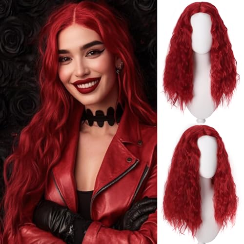 YEESHEDO Descendants – Der Aufstieg der Roten Perücke Lange lockige rote Perücke für Frauen Halloween Cosplay Anime Kostümparty Haar von YEESHEDO