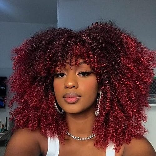 YEESHEDO Kinky Curly Perücke Wasser Lockige Körpertiefe Welle Lange verworrene lockige Perücken für Frauen Glueless Brasilianisches 180% Dichte Hitzebeständiges Synthetische Haar (T1B/BUG#) von YEESHEDO