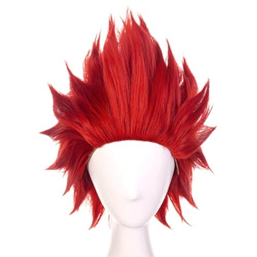 YEESHEDO Anime Perücke Rot Perücke Damen Unisex Cosplay Wig Kurz Synthetische Perücke Frauen Herren Perücken für Halloween Karneval Kostüm Themen Party Fasching (Kirishima Eijiro) von YEESHEDO