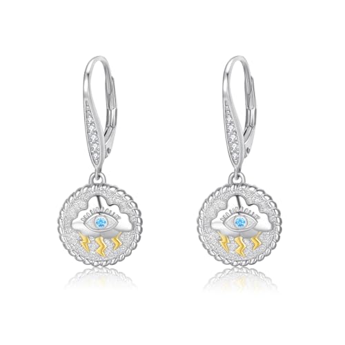 Böser Blick Ohrringe für Frauen 925 Sterling Silber Böser Blick dunkle Wolke Tropfen Ohrringe Amulett Ohrringe Böser Blick Schmuck Geschenk für Frauen Böser Blick Ohrringe für Frauen 925 Sterling Silber Böser Blick dunkle Wolke Tropfen Ohrringe Amulett Ohrringe Böser Blick Schmuck Geschenk für Frauen von YEESIA