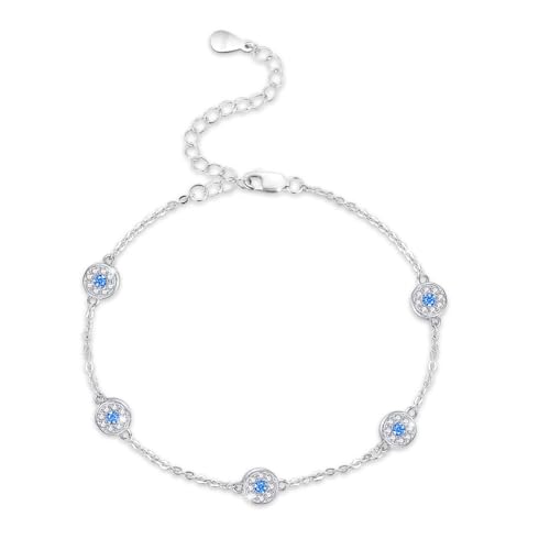 YEESIA Armband mit bösem Blick 925 Sterling Silber Verstellbares Teufelsaugen Armband Boho Amulett Schmuck Geburtstags-/Jahrestagsgeschenk für Ehefrau Mutter Tochter YEESIA Armband mit bösem Blick 925 Sterling Silber Verstellbares Teufelsaugen Armband Boho Amulett Schmuck Geburtstags-/Jahrestagsgeschenk für Ehefrau Mutter Tochter von YEESIA