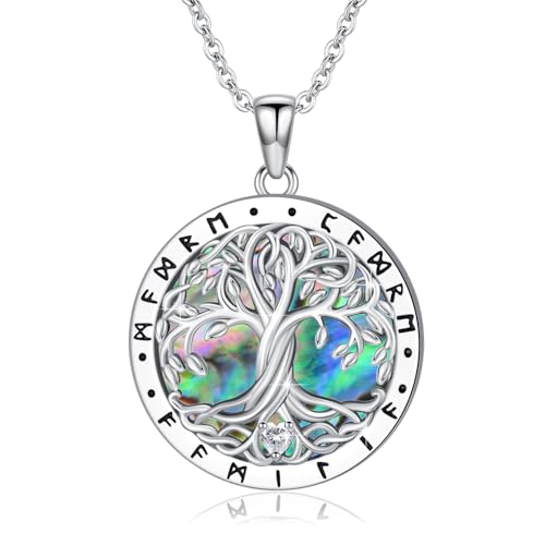 YEESIA Lebensbaum-Halskette für Damen, 925er Sterlingsilber, Lebensbaum-Anhänger, Halskette, Schmuck, Amulett mit Abalone, Geschenk für Damen YEESIA Lebensbaum-Halskette für Damen, 925er Sterlingsilber, Lebensbaum-Anhänger, Halskette, Schmuck, Amulett mit Abalone, Geschenk für Damen von YEESIA