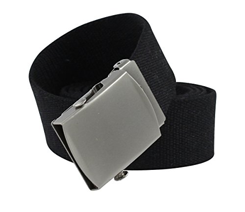 YEHMAN Unisex Gürtel Canvas Belt militärisches Design, mit Metall Gürtelschnalle Automatischer Taktischer Gurtel Outdoor Sportarten Stufenlos Verstellbarer Länge 120 cm Breite 3.5 cm - Schwarz von YEHMAN