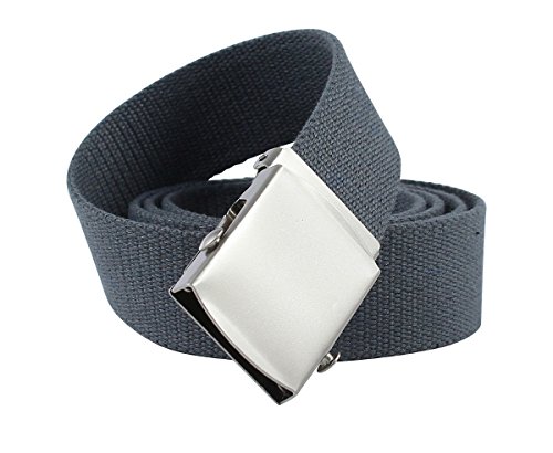 YEHMAN Unisex Gürtel Canvas Belt militärisches Design, mit Metall Gürtelschnalle Taktischer Gurtel Outdoor Sportarten Stufenlos Verstellbarer Länge 120 cm Breite 3.5 cm - Grau von YEHMAN