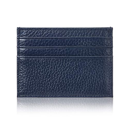 YEHMAN Kartenetui aus Leder 7 Fächer Minimalistisch für Damen Herren Kinder Navy blau von YEHMAN