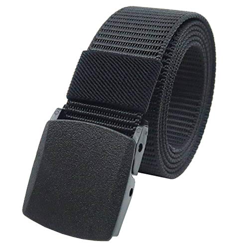 YEHMAN Unisex Gürtel Nylon Belt militärisches Design, mit Kunststoff Schnalle Automatischer Taktischer Gurtel Outdoor Sportarten Stufenlos Verstellbarer Länge 120 cm Breite ca. 3.8 cm - Schwarz von YEHMAN