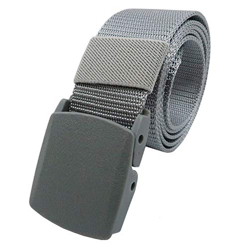 YEHMAN Unisex Gürtel Nylon Belt militärisches Design, mit Kunststoff Schnalle Automatischer Taktischer Gurtel Outdoor Sportarten Stufenlos Verstellbarer Länge 120 cm Breite ca. 3.8 cm - Grau von YEHMAN