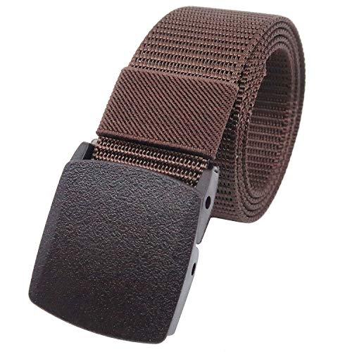 YEHMAN Unisex Gürtel Nylon Belt militärisches Design, mit Kunststoff Schnalle Automatischer Taktischer Gurtel Outdoor Sportarten Stufenlos Verstellbarer Länge 120 cm Breite ca. 3.8 cm - Braun von YEHMAN