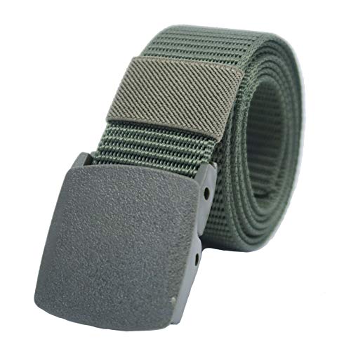 YEHMAN Unisex Gürtel Nylon Belt militärisches Design, mit Kunststoff Schnalle Automatischer Taktischer Gurtel Outdoor Sportarten Stufenlos Verstellbarer Länge 120 cm Breite ca. 3.8 cm - Kaki von YEHMAN