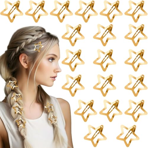 Stern-Haarspangen, niedlicher Stern, Haar-Accessoires, Clips für Damen und Mädchen, Gold/Silber (Gold), 20 Stück von YEHOOM