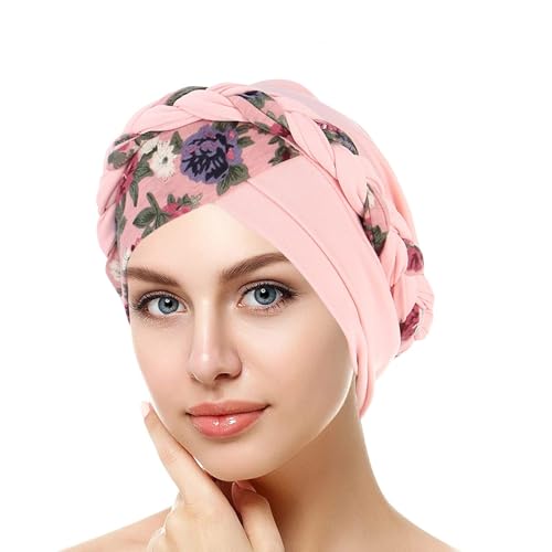 YEHUDAF LEE Damen Turban Geflecht Kopfbedeckung Kopftücher Chemo Kappe Vorgebunden Beanie Mütze Kopfwickel Schlafmütze (DE/NL/SE/PL, Alphanumerisch, Einheitsgröße, 20) von YEHUDAF LEE