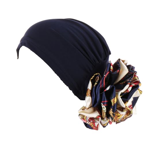 YEHUDAF LEE Damen Turban Kopfbedeckung Kopftücher Chemo Kappe Vorgebunden Doppellagige,zweifarbige Nähte Kopfwickel Kopftuch (10, Einheitsgröße) von YEHUDAF LEE