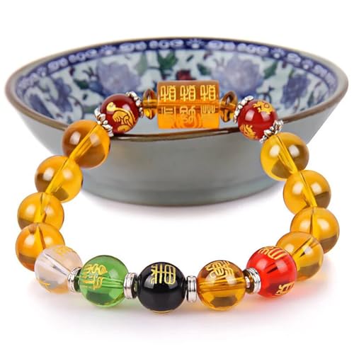 YEHUDAF LEE Armband Damen&Männlich – Glücksbringer Schmuck aus Glas – Elegantes Armband für Frauen&Männer (12mm) von YEHUDAF LEE