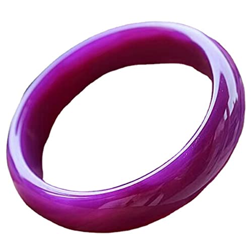YEITH Jade Armreif Für Frauen, Lila Chalcedon Lila Achat Verbreitert Verdickt Jade Armband, Runder Armreif Im Chinesischen Stil, Manschette Schmuck Geschenk,62mm von YEITH