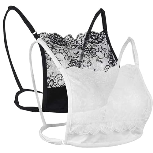 YEKEYI 2 x Damen-BH-Einsatz, Mock-Overlay, Modesty-Panel, Weste, tragbar für niedrigen Halsausschnitt, 2 Stück 04, Einheitsgröße von YEKEYI