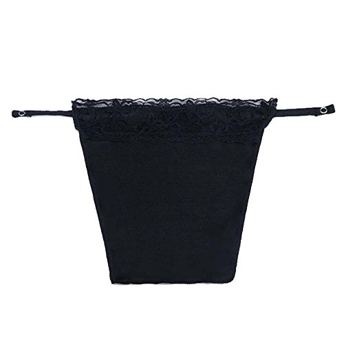 YEKEYI Damen-Spitzen-BH-Einsatz zum Anklippen, Overlay, Bescheidenheitsweste, Schwarz , 6 Plus von YEKEYI