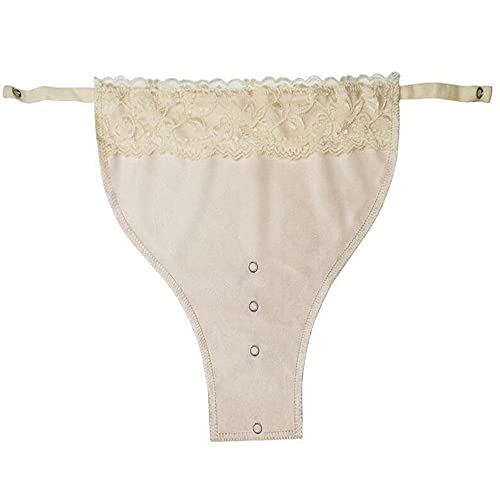 YEKEYI Damen Spitzenweste zum Anklippen, Übergröße, Beige, One size von YEKEYI