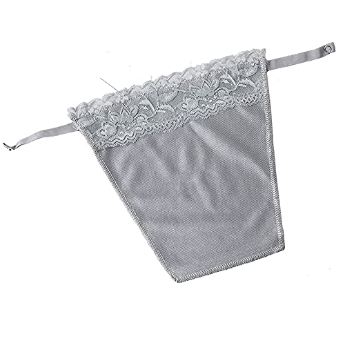 YEKEYI Damen-BH-Einsatz aus Spitze, zum Anklippen, Overlay, Bescheidenheit-Panel, grau, 6 Plus von YEKEYI