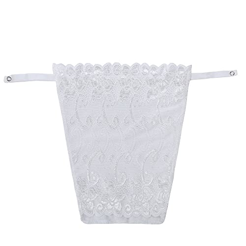 YEKEYI Dekolleté für Damen, Spitzen-Camisole zum Anklipsen, bissiger BH-Einsatz, Overlay, Bescheidenheit-Panel, Zirkonia, Weiß, 34 von YEKEYI