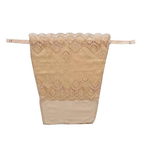 YEKEYI Dekolleté Cover Up für Frauen Spitze Camisole Clip-on Mock Snappy BH Einsatz Overlay Modesty Panel Weste, Fw Beige, 34 von YEKEYI