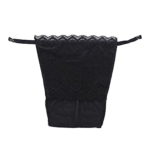 YEKEYI Dekolleté für Damen, Spitzen-Camisole zum Anklipsen, bissiger BH-Einsatz, Overlay, Bescheidenheit-Panel, Fw Black, 34 von YEKEYI