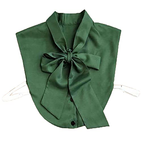 YEKEYI Falscher Kragen Halbe Hemd Bluse Fake Hemd Kragen Pullover Kleid Kragen Große Bowknot Chiffon Fake Kragen, grün, M Große Größen von YEKEYI