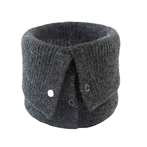 YEKEYI Gestrickter Knopf hohe Kragen Revers Wrap Fake Kragen Choker Kragen Abnehmbarer Kragen Unisex, dunkelgrau, Einheitsgröße von YEKEYI