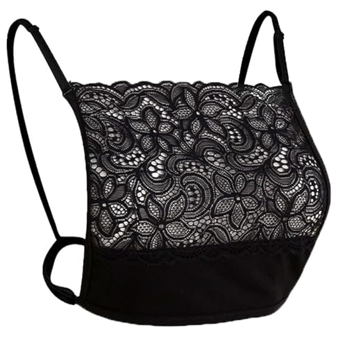 YEKEYI Lady Mock Camisole BH Einsatz Overlay Bescheidene Panel Weste tragbar für niedrigen Ausschnitt, 02-schwarz, Einheitsgröße von YEKEYI
